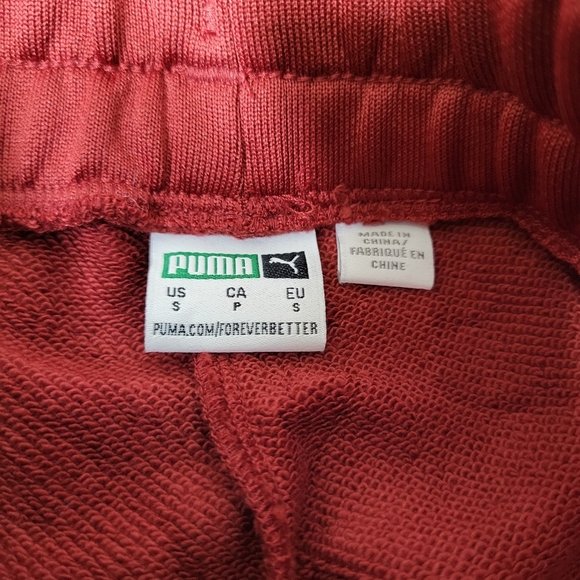 Puma Iconic T7 Intense Red Track Pants with White Stripes. Straight Leg - Picture 10 of 11